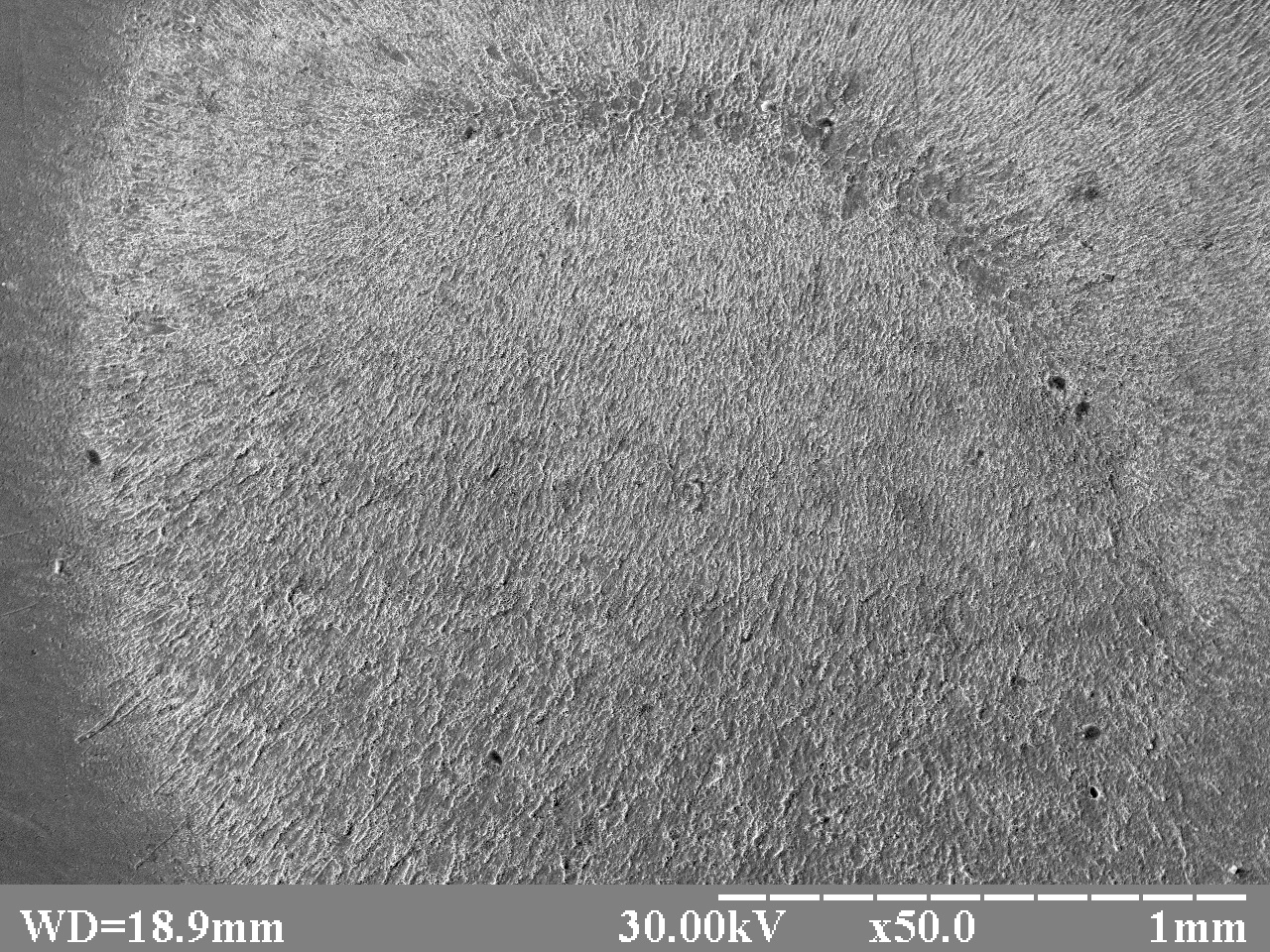 A series of 15Kh13MF steel images after pulsed nanosecond laser treatment in the transparent condensed medium (water), different magnifications
