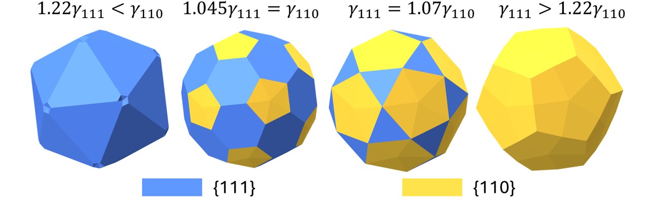 Shapes of icosahedral nanoparticles for different surface energies